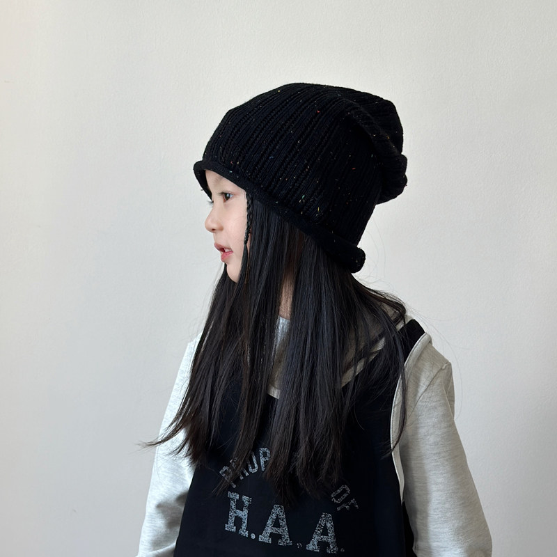 儿童帽子秋冬季女孩户外保暖堆堆帽韩系潮女童针织帽秋天小童冷帽