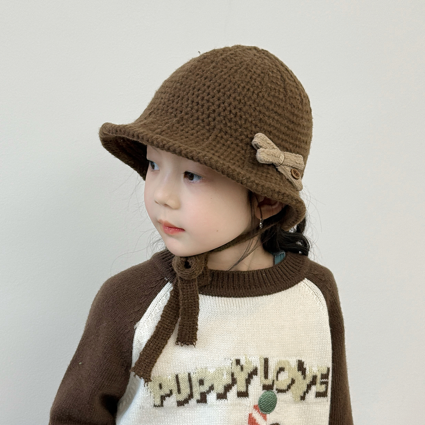 儿童帽子女款2025新款秋冬季毛线帽韩版甜美洋气女孩女童渔夫帽潮