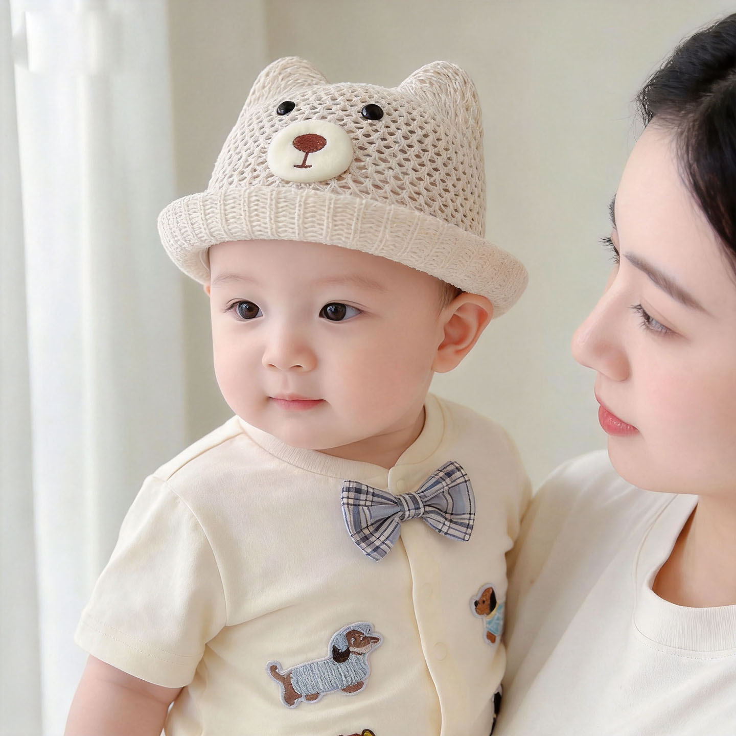 婴儿遮阳帽夏薄款外出洋气可爱