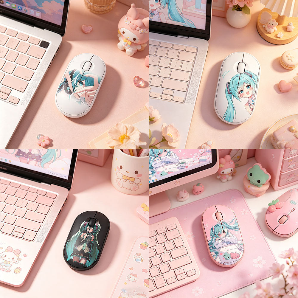 初音可爱静音充电蓝牙无线鼠标