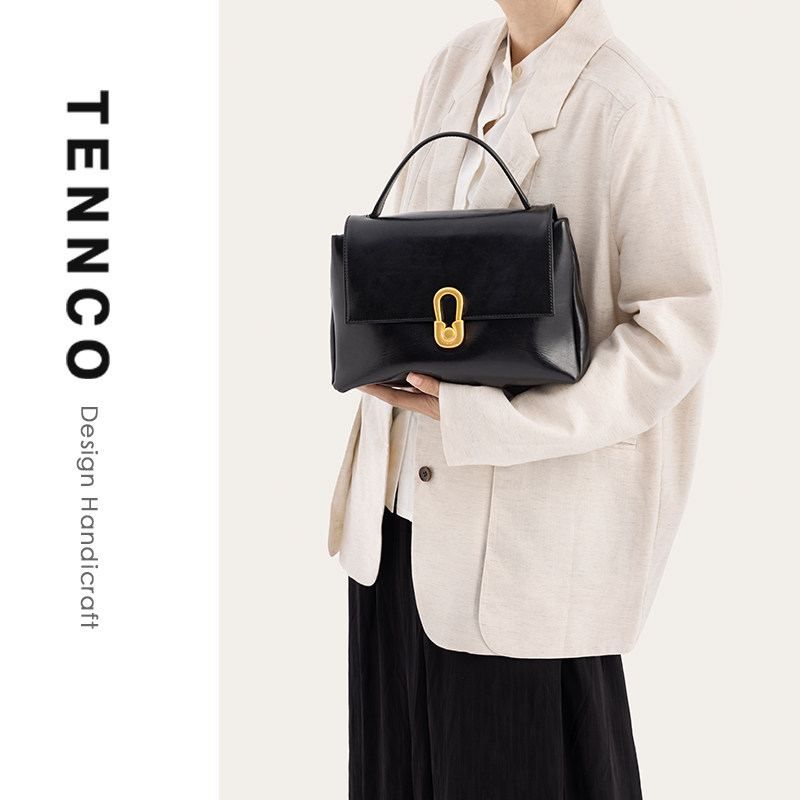 TENNCO原创大号【黑金小方包】2025新款真皮手提小方包斜挎单肩包,箱包皮具/热销女包/男包,托特包,淘宝优惠券,粉丝福利购,淘宝优惠卷
