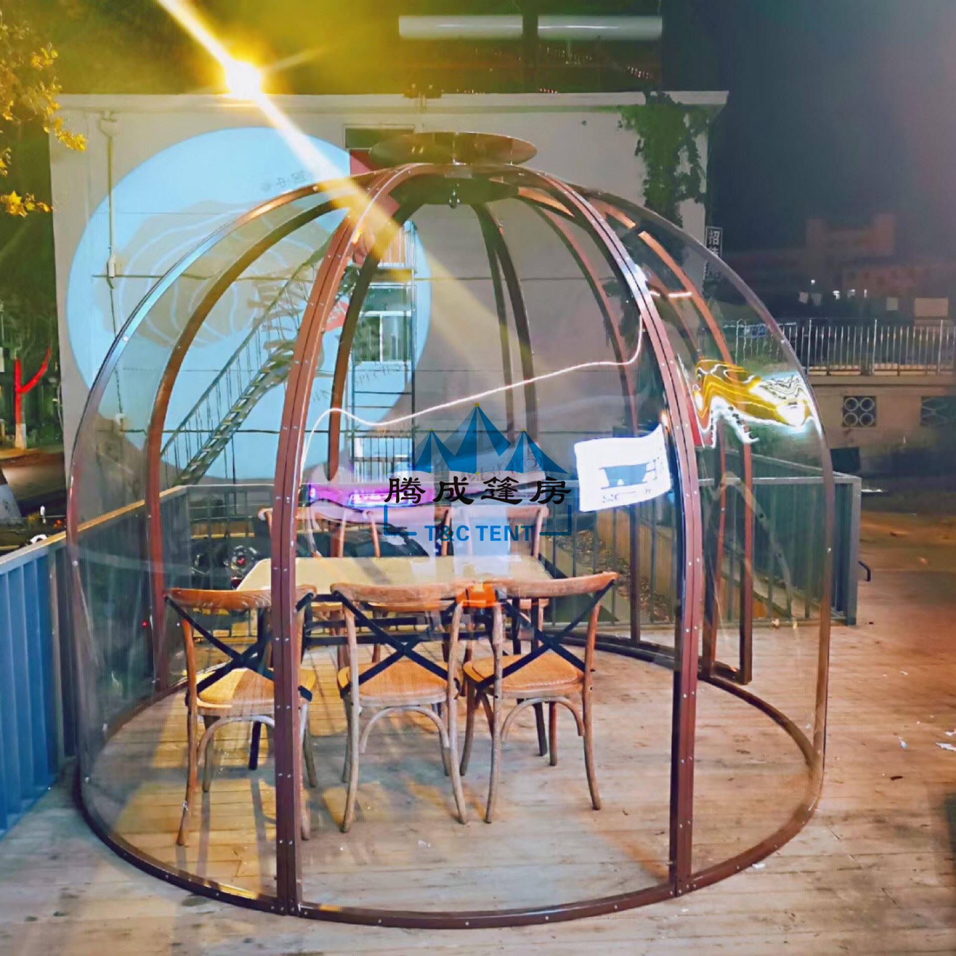 户外防雨篷房球形玻璃屋野外帐篷酒店透明pc星空房泡泡屋餐厅野营