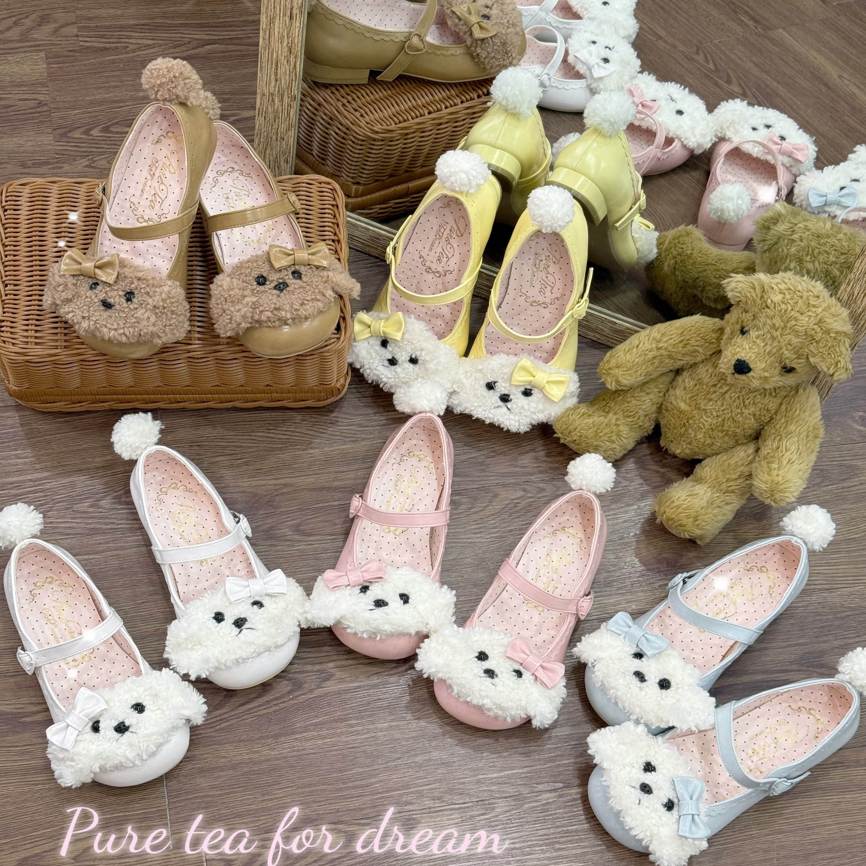 定金时间延长|小泰迪皮鞋|白茶入梦原创 方跟圆头毛绒平底女鞋