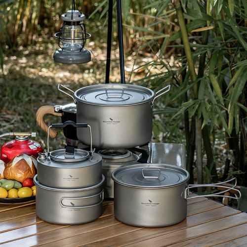 纯钛锅具一体收纳户外装备