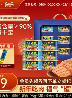 【年货礼盒】SPAM世棒午餐肉罐头礼盒火腿零食过年送礼新年礼物