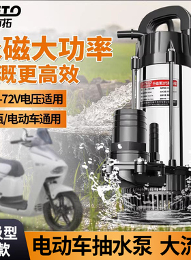 12V直流潜水泵24V48V60V72V伏农用水泵浇菜电动电瓶车抽水泵