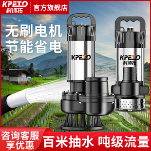 72V高扬程农用灌溉抽水机 直流无刷潜水泵家用电动电瓶车12V24V48
