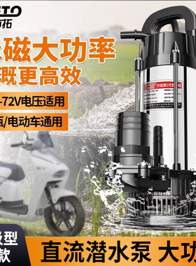 12V直流抽水泵潜水泵24V48V60V72V伏农用浇菜电动电瓶车水泵