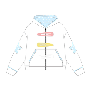 小杭还没吃饱原创美式星星大发夹外套女撞色设计上衣情侣帽衫潮