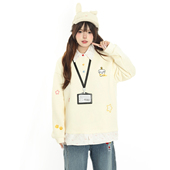 小杭还没吃饱原创国潮学院风小狗刺绣POLO领卫衣女宽松百搭长袖 潮