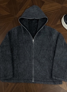 RTIMFD 羊毛马海毛全拉链开衫外套 cleanfit氛围加厚os版连帽夹克