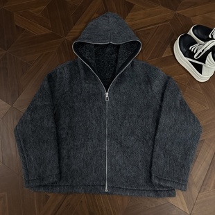 cleanfit氛围加厚os版 外套 连帽夹克 羊毛马海毛全拉链开衫 RTIMFD