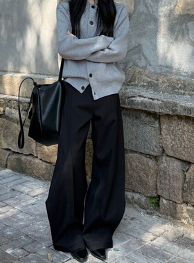 RTIMFD 立体绗缝捏褶廓形重磅西裤通勤休闲长裤男型 秋冬通勤神裤