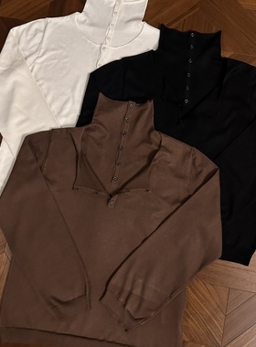 RTIMFD 羊毛双层领口假两件拼接毛衣叠穿老钱高智正肩针织衫长袖