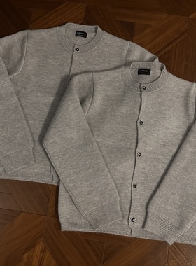 RTIMFD泽西格雷仿羊绒水钻纽扣毛衣cleanfit氛围老钱针织开衫外套