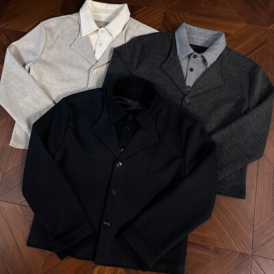 假两件夹克老钱cleanfit开衫外套