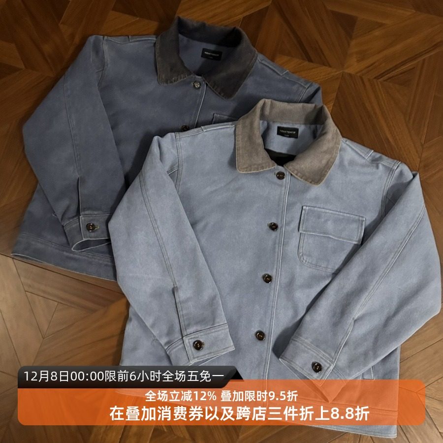 cleanfit炒盐做旧短宽Boxy外套