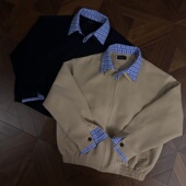 猎装 RTIMFD 卡其藏蓝假两件哈灵顿飞行夹克miu系cleanfit短款 外套