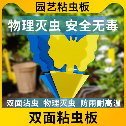 黄板双面蓝板粘虫板园艺诱虫板小黑飞果蝇蓟马诱捕器家用果园大棚