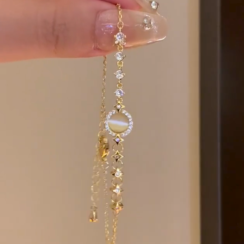 Gulaya Bracelet 古拉雅 镶钻猫眼石圆环手链轻奢时尚高级感手饰