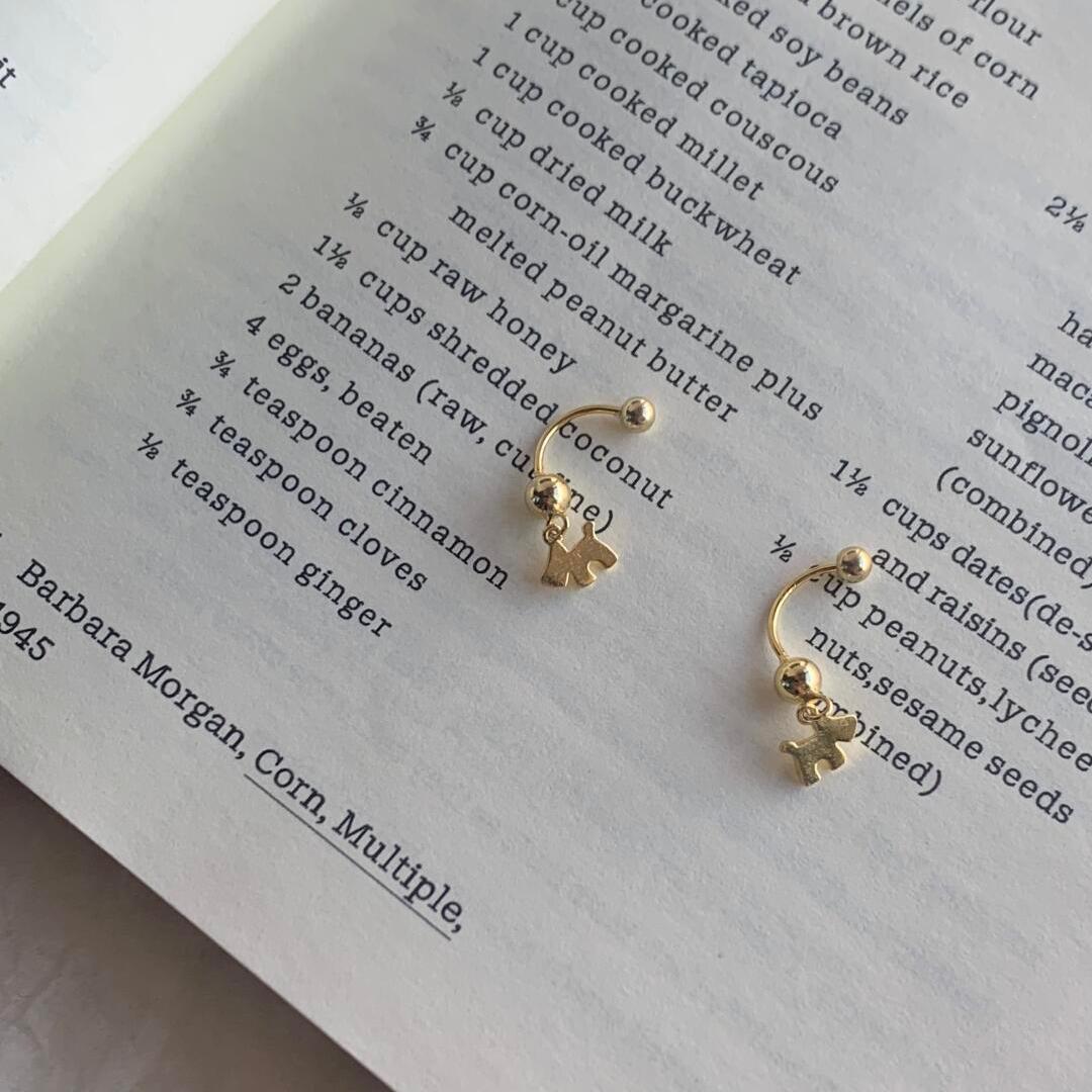 Gulaya Earrings 古啦雅 s925纯银金色狗狗耳钉轻奢小众设计耳饰