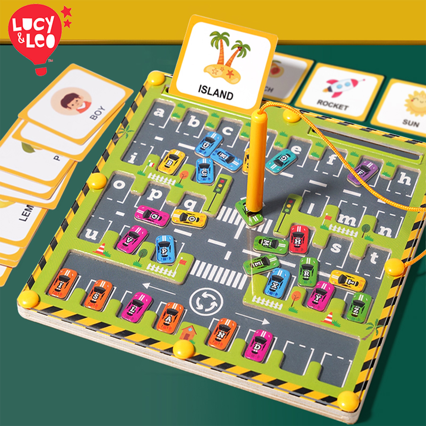 大小写字母停车场运笔磁性玩具