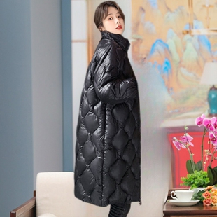 潮冬季中长款过膝棉衣反季棉服女立领小个子亮面韩版新款外套2026