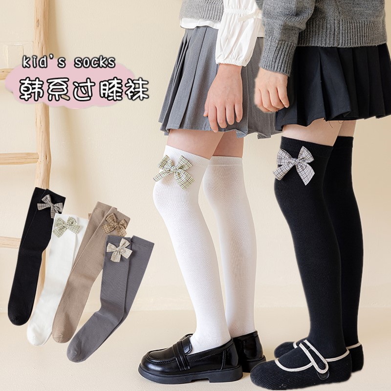 韩系女童过膝长筒袜春秋打底袜