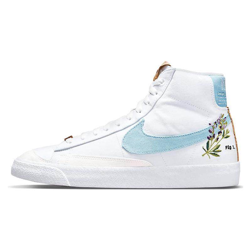 Nike Blazer Mid 77 "Indigo" 刺绣花卉 中帮 板鞋 男女同款,运动鞋new,跑步鞋,淘宝优惠券,粉丝福利购,淘宝优惠卷
