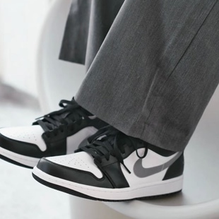 Nike耐克男鞋Jordan 1 AJ1 黑白影子灰 低帮复古篮球鞋553558-040