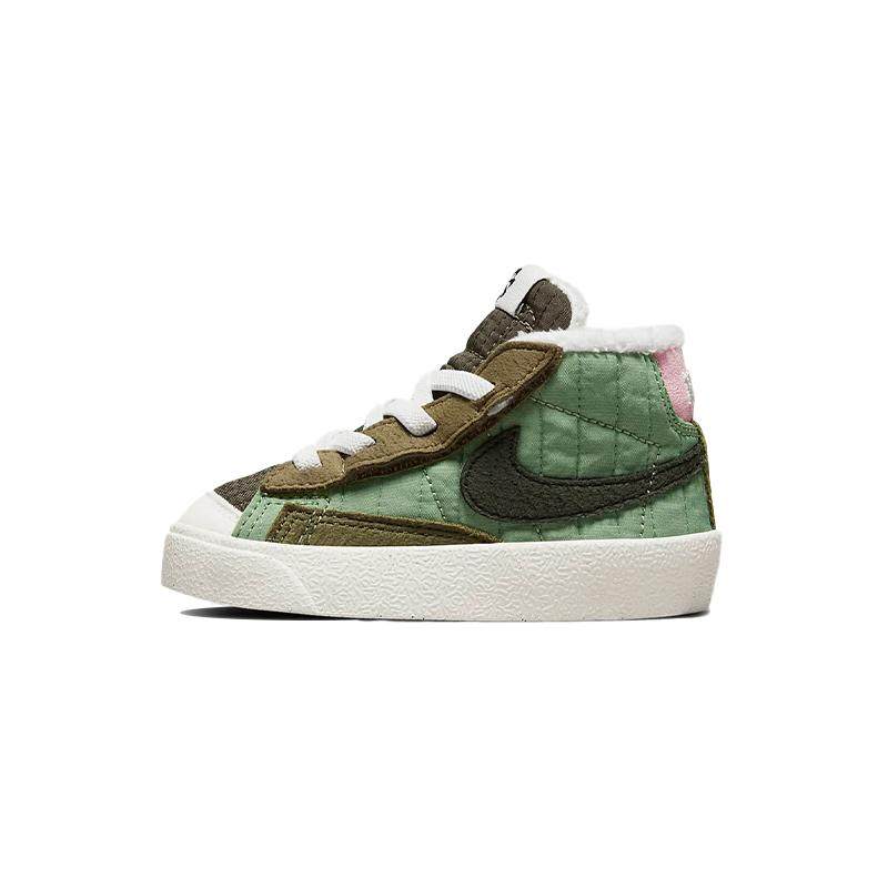 Nike Blazer mid '77 织物 加绒 耐磨防滑 中帮 板鞋 婴童 绿,运动鞋new,跑步鞋,淘宝优惠券,粉丝福利购,淘宝优惠卷