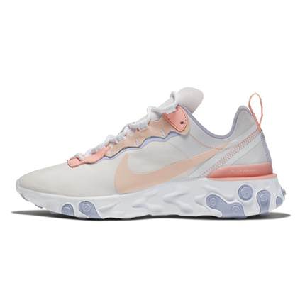 Nike React Element 55 低帮 跑步鞋 女款 樱花粉