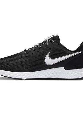 Nike REVOLUTION 5 ext 耐磨 低帮 跑步鞋 男款 黑白
