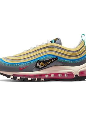 Nike Air Max 97 SE (GS) 低帮复古跑步鞋 灰黄色 可回收材料