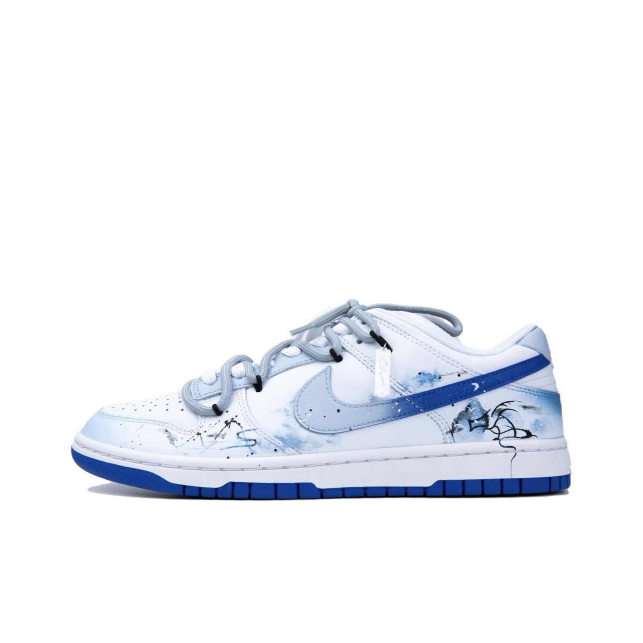 【定制球鞋】Nike Dunk 三太子敖丙 国风水墨 蓝白  DV0831-104