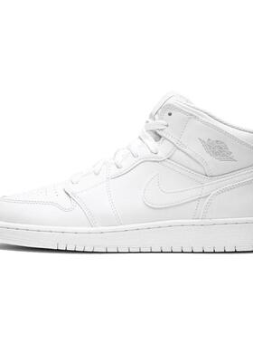 Air Jordan 1 Mid (GS) 纯白色