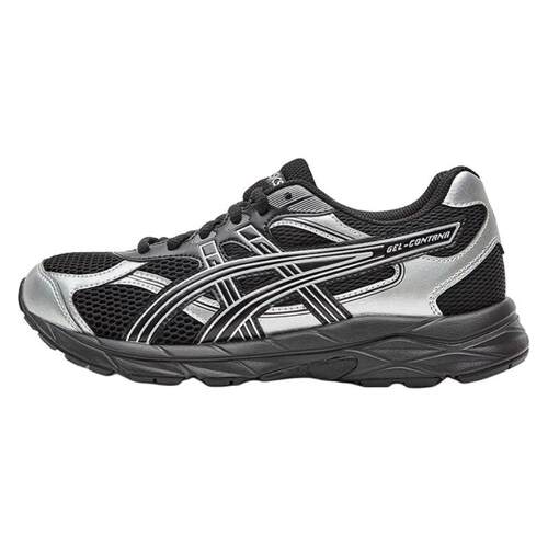 Asics RUNNING KIDS CONTANA 潮流舒适 低帮 跑步鞋 黑银色