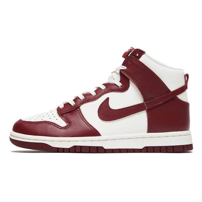 Nike Dunk High "Team Red" 耐磨 高帮 板鞋 女款 深酒红