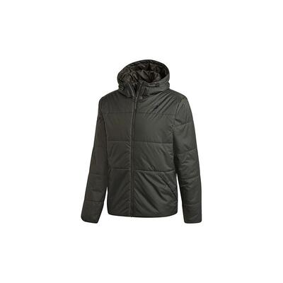 adidas 防风拉链连帽棉服外套 冬季 男款 暗绿色