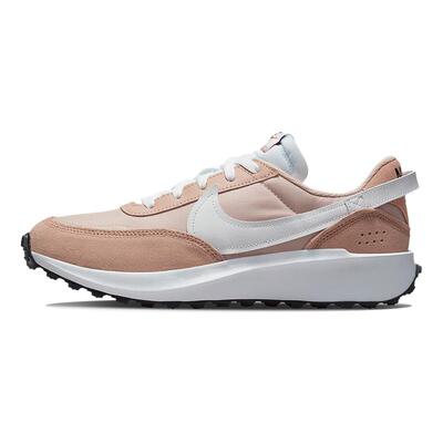 Nike Waffle debu 皮革 防滑耐磨 低帮 运动休闲鞋 女款 浅粉