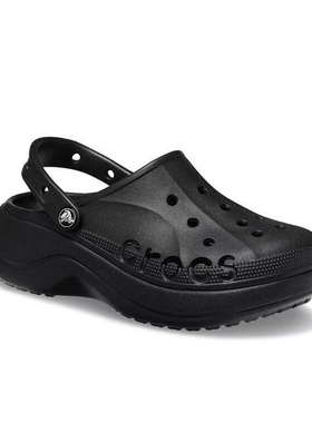 Crocs Baya Platform Clog 贝雅云彩 包头 厚底 女款/黑色