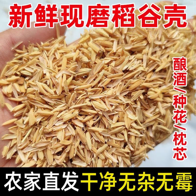 厂家新鲜稻壳谷壳100斤酿酒专用花卉营养土成人枕头填充垫料