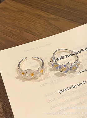 栀花子！初春白玉兰渐柠冰花戒指女款温柔清甜感日常通勤指环