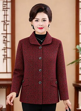 奶奶装秋装外套上衣新款中老年人女妈妈大码太太女装老人春秋衣服