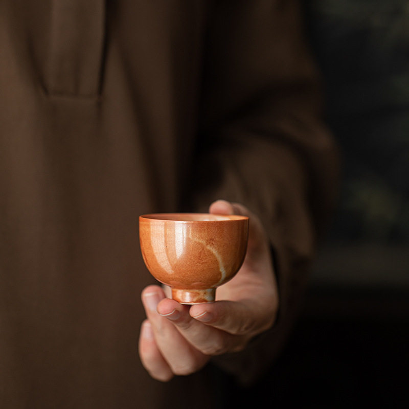 窑变主人杯家用陶瓷冰裂茶杯单杯