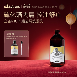 Davines大卫尼斯自然去屑洗发水1L头皮清爽