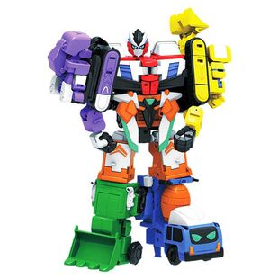 锦江儿童变形工程车玩具金刚六合体拼装组合超大挖掘机器人男孩