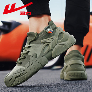 回力男鞋夏季透气防臭工地干活防滑耐磨劳保鞋运动休闲绿色解放鞋