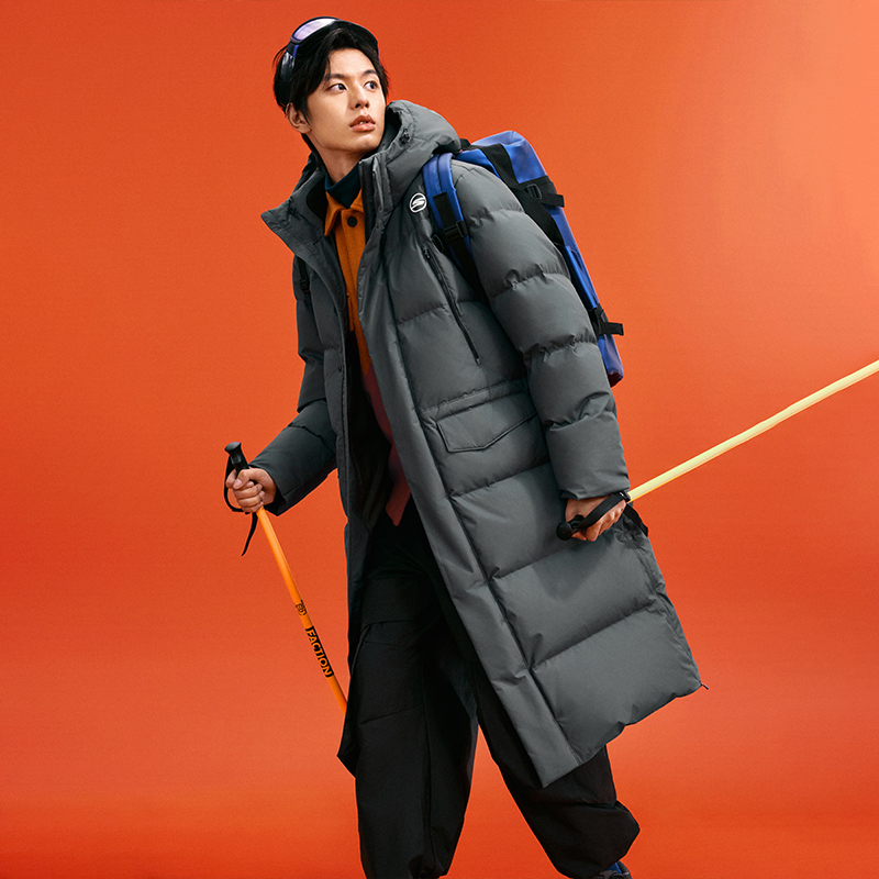 防泼水斯凯奇抗菌连帽羽绒服