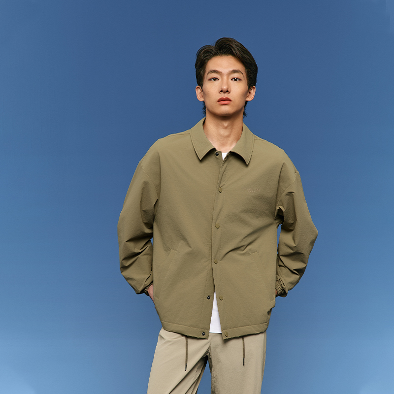 斯凯奇2025年秋季新款男士宽松梭织夹克运动外套上衣舒适衬衫服装